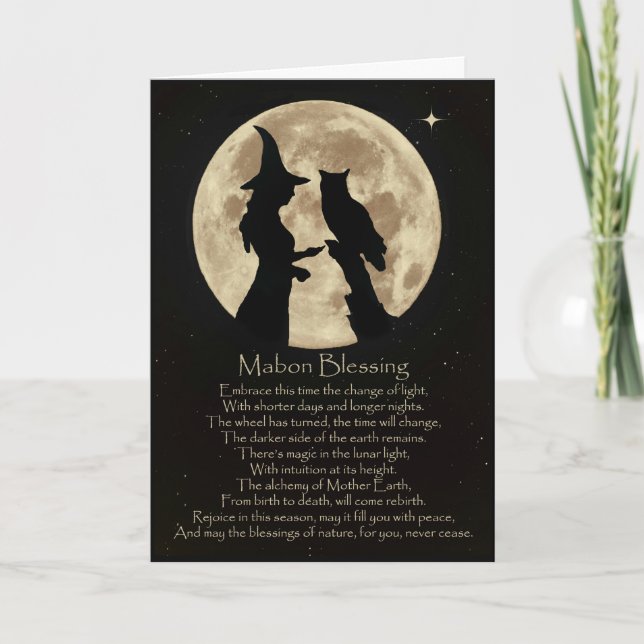 Cartão Equinócio pagão do outono das bênçãos de Wicca (Frente)