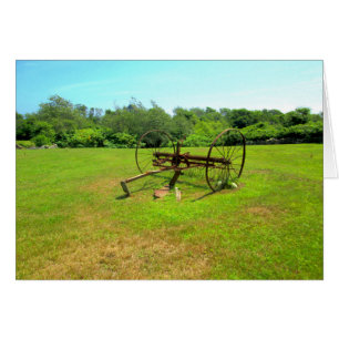 Cartão Equipamento agrícola velho oxidado