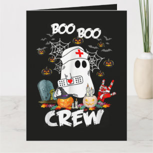 Cartão Equipe Boo Boo Enfermeira Fantasma Halloween Assus