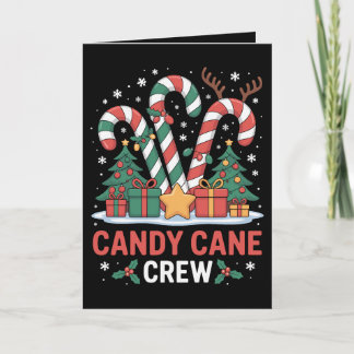 Cartão Equipe Candy Cane Árvore de Natal Rena Xmas