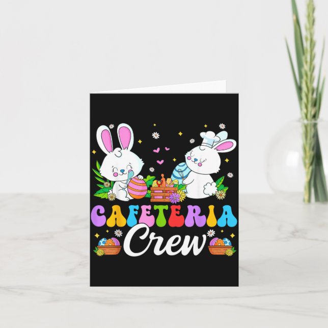 Cartão Equipe da Cafeteria Senhora Bunny Almoço Feliz Dia (Frente)