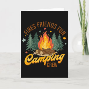 Cartão Equipe de Acampamento Divertido de Fogo Amigos Ver