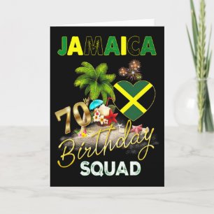Cartão Equipe de aniversário de 70 anos da Jamaica Viagem