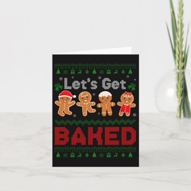 Cartão Equipe de Assar Biscoitos Lets Get Baked Gingerbre (Frente)
