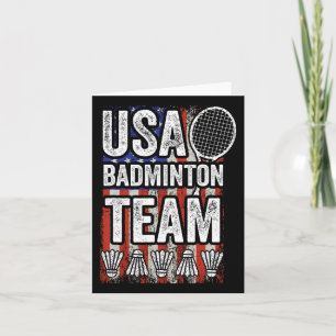 Cartão Equipe de Badminton Americano Flag Funny Badminton