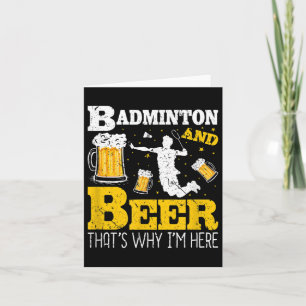 Cartão Equipe de Badminton Beer Bebendo Badminton