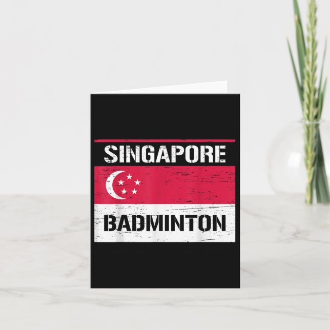 Cartão Equipe de Badminton de Singapura Badminton  (Frente)