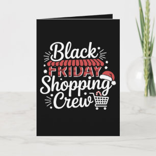 Cartão Equipe de Compras da Black Friday Chapéu de Natal