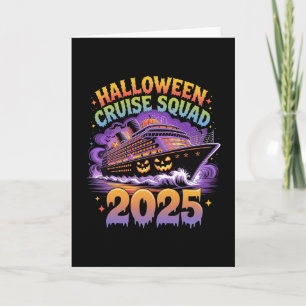 Cartão Equipe de Cruzeiro de Halloween 2025 Família Corre