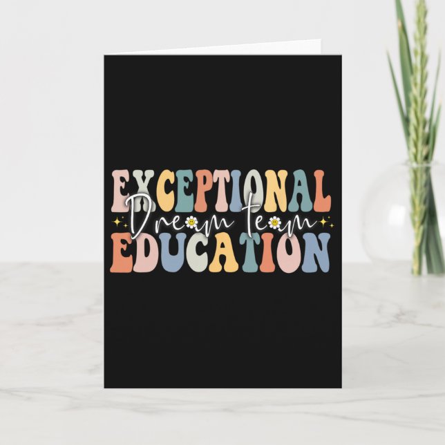 Cartão Equipe de Ensino Excepcional dos Sonhos Professor  (Frente)