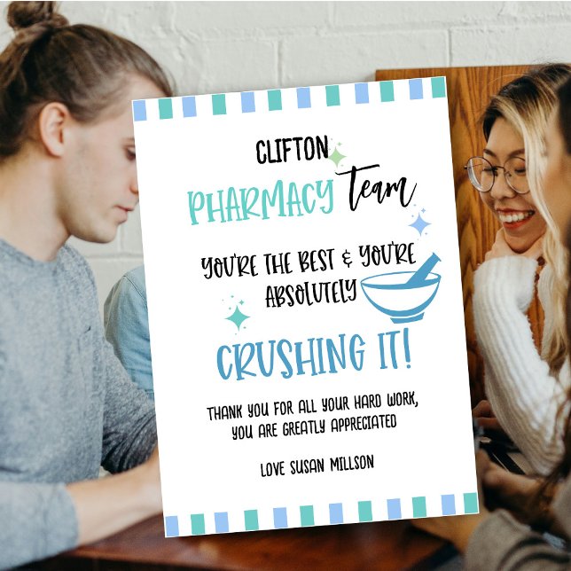 Cartão Equipe de farmácia obrigado (Criador carregado)