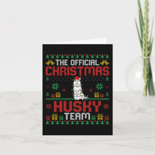 Cartão Equipe de Husky de Natal - Husky Usando Chapéu de