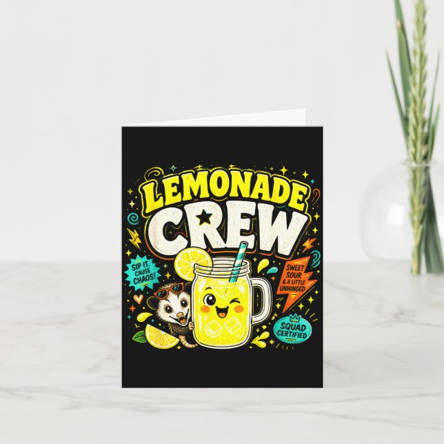 Cartão Equipe de limonada engraçada crianças fofas barrac (Frente)