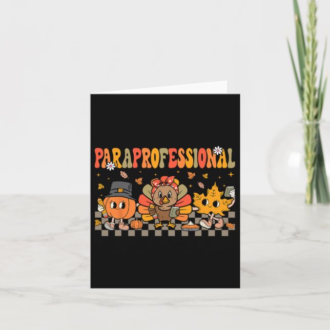 Cartão Equipe de Outono de Paraprofissional Obrigado Educ (Frente)