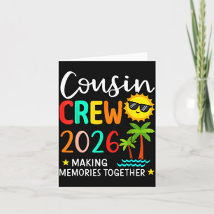 Cartão Equipe de primos 2026 criando memórias verão famíl
