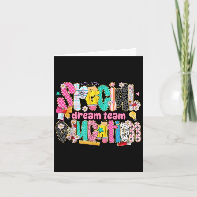Cartão Equipe de Sonho da Equipe de Educação Especial Ret (Frente)