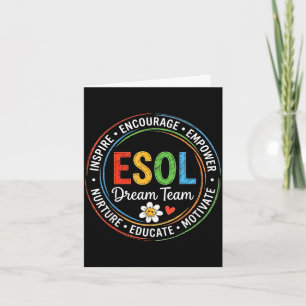 Cartão Equipe de sonho de professores e alunos de esol Gr
