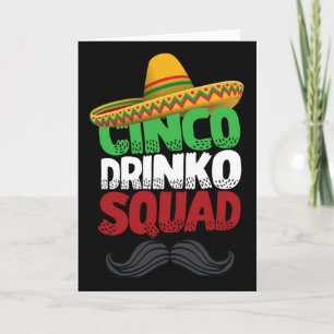 Cartão Equipe do Drinko Cinco Festa Mexicana Engraçada Ci