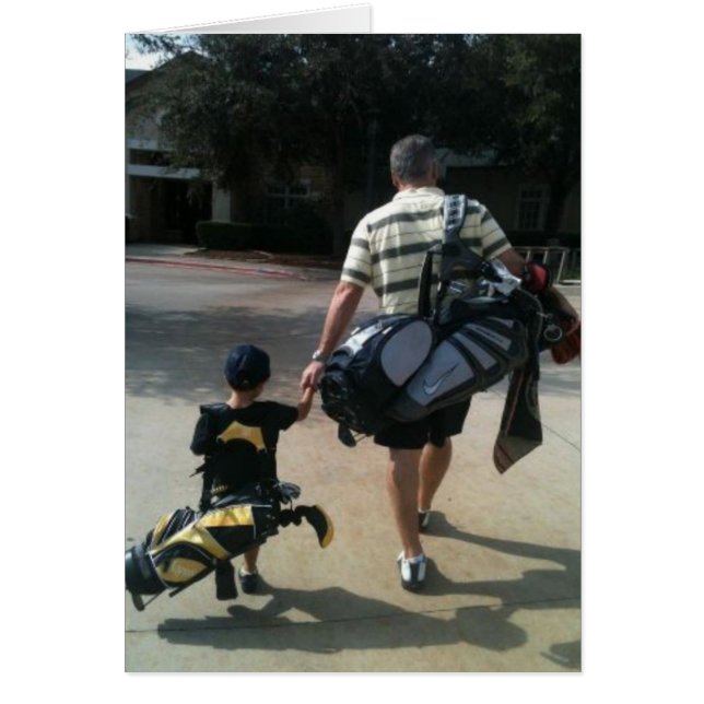 Cartão Equipe do golfe do pai e do filho (Frente)
