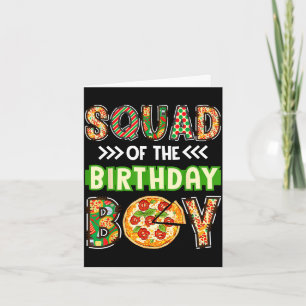 Cartão Equipe do menino aniversariante amante de pizza da