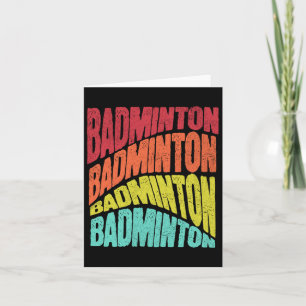 Cartão Equipe Esportiva Retro Groovy Vibe Badminton