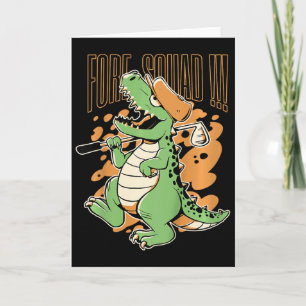 Cartão Equipe Infantil T-rex Dinossauro Golfista Gráfico