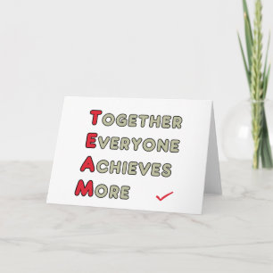 Cartão Equipe - Juntos Todos Conseguem Mais