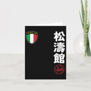 Cartão Equipe Karate Shotokan Itália Flag Kanji Japonês M