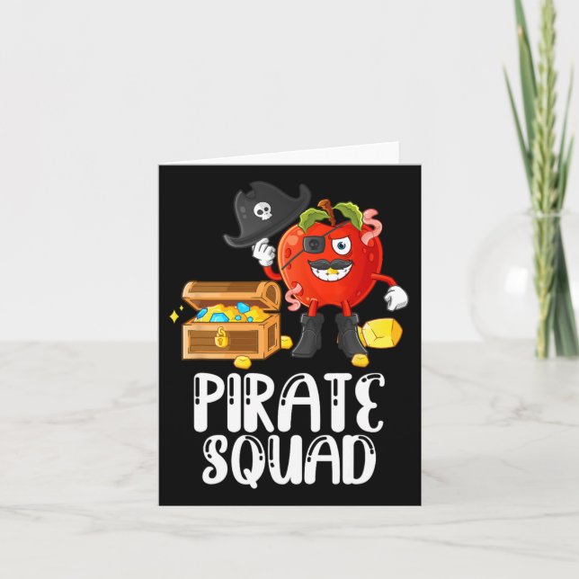 Cartão Equipe Pirata Divertida Apple Professor Fala Como  (Frente)