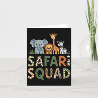 Cartão Equipe Safari Animais da Selva Amigos de Zoológico