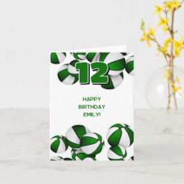 Cartão equipe verde cores basketbolas aniversário de cria