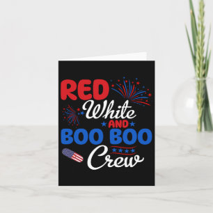 Cartão Equipe Vermelho Branco E Boo Boo 4 De Julho Enferm