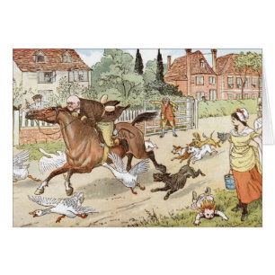 Cartão Equitações de John Gilpin embora a vila