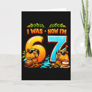 Cartão Era 6 7 aniversário 67 meme capivara crianças meni