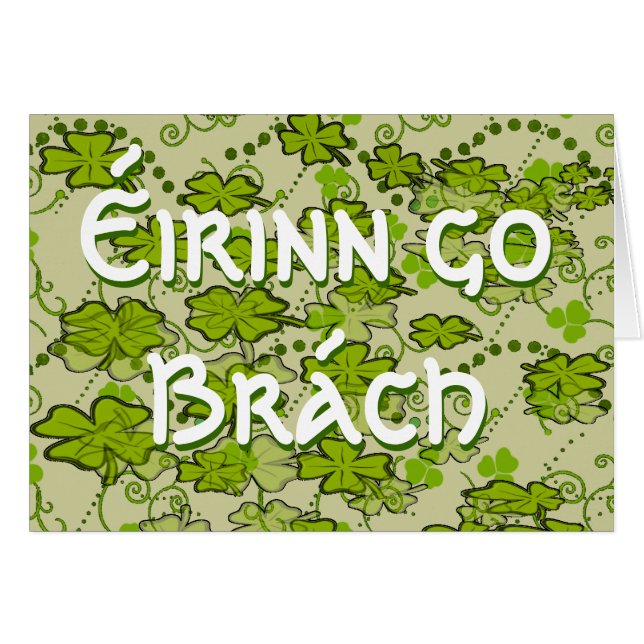 Cartão Erin Go Bragh, frase gaélica Irlanda para sempre (Frente horizontal)