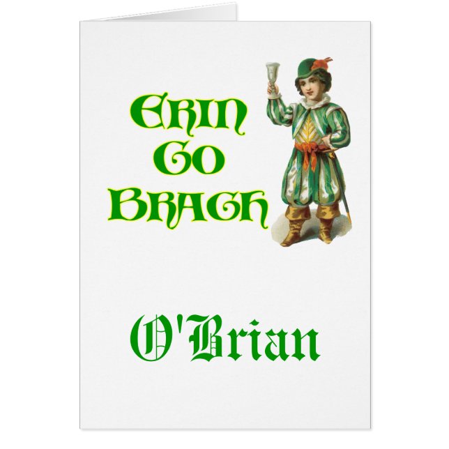 Cartão Erin Go Braugh Dito Personalizável Irlandês (Frente)