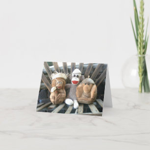 Cartão Ernie the Sock Monkey and Friends Note Card