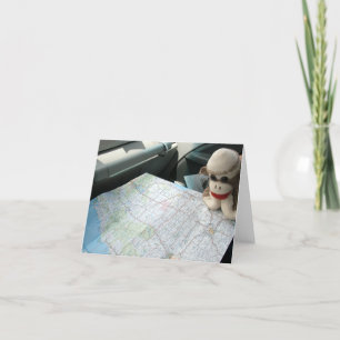 Cartão Ernie the Sock Monkey Map Lading Note Card (Cartão