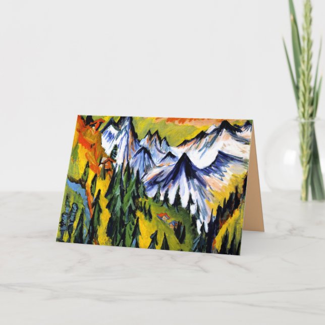 Cartão Ernst Kirchner - Berggipfel, famosa pintura (Frente)
