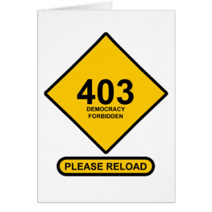 Cartão Erro 403: Democracia Proibida