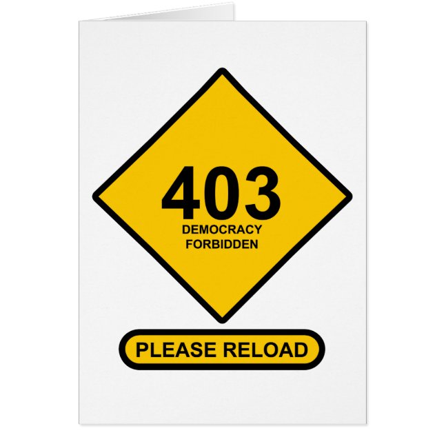 Cartão Erro 403: Democracia Proibida (Frente)