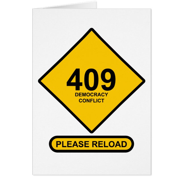Cartão Erro 409: Conflito de democracia (Frente)