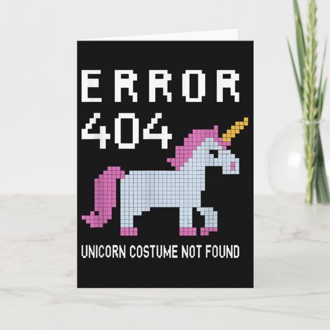 Cartão Error 404 Unicorn Costume Found Halloween Programm (Frente)