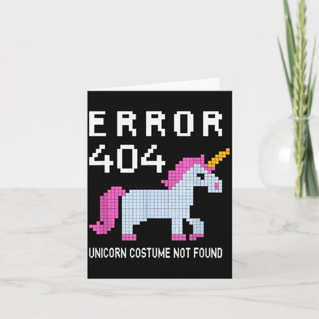 Cartão Error 404 Unicorn Costume Found Halloween Programm (Frente)