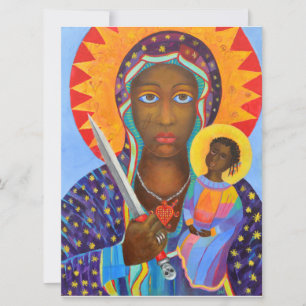 Cartão Erzulie Dantor Lwa Voodoo Madona Negra