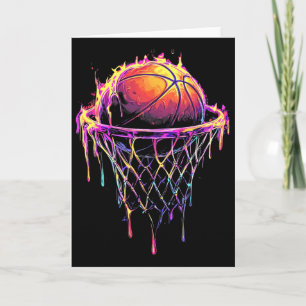 Cartão Esboço Colorido Pingando Cor Splash Hoop Net Dri