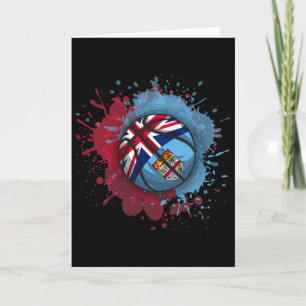 Cartão Esboço Com Bandeira de Fiji 