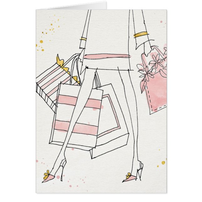 Cartão Esboço cor-de-rosa moderno selvagem da forma de (Frente)