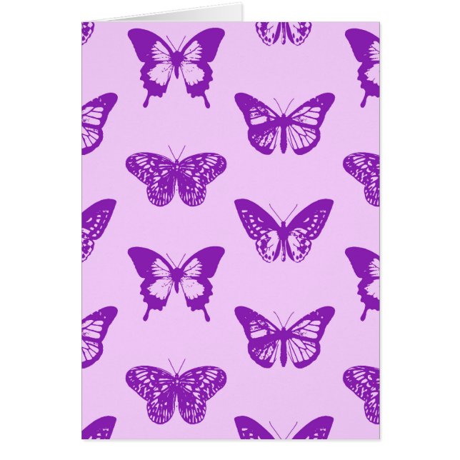 Cartão Esboço da borboleta, rosa-orquídea e violeta (Frente)