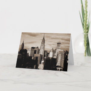 Cartão Esboço de tinta Sepia Nova Iorque